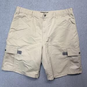 VINTAGE LEVIS SILVERTAB Mens Beige Cargo Baggy Y2K Shorts Size 38 2000 Skater